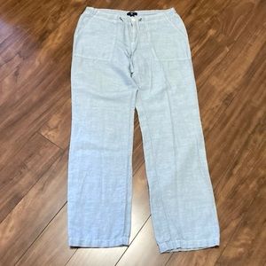 Pinstriped linen pants